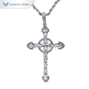 Tianyu <b>Cross</b> Pendant Necklace with Cubic Zircon A Classic Luxurious and Exquisite Rope <b>Chain</b> Necklace - Product Image 1