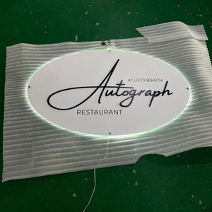 Insegna aziendale personalizzata a LED con effetto alone, lettere 3D in acciaio inossidabile nero opaco con <span class=keywords><strong>font</strong></span> personalizzato per ristoranti di lusso, resort costieri e spa - Product Image 4