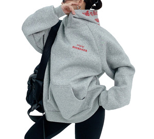 Conjuntos de Sudadera con Capucha y Pantalones Deportivos Acampanados con Cierre y Lavado Ácido Personalizados para Invierno, Sudaderas con Capucha Gráficas Bordadas para Hombre y Mujer - Corte Holgado 320G - Product Image 4