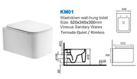 WC monobloc mural en céramique sans bride, à double chasse, cuvette carrée, siphon en P, norme européenne, pour salle de bain, avec fonction de lavage des fesses