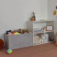 Boîte de rangement en tissu gris robuste et pliable sur mesure pour enfants