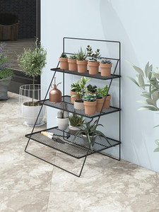 도매 2 계층 금속 단계 식물 스탠드 사다리 디스플레이 랙 주최자 꽃 냄비 무거운 의무 스토리지 품질 - Product Image 4