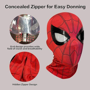 Maschere da <span class=keywords><strong>Supereroe</strong></span> con Controllo del Mento e Occhi Mobili, <span class=keywords><strong>Maschera</strong></span> Integrale per Feste e Cosplay - Product Image 2