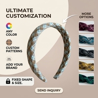 Bandeau pour cheveux personnalisable en tissu polyester de haute qualité, couleur unie, rétro, mignon, fait main pour femmes