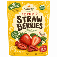 Sachet sur pied à zip imprimé pour fruits lyophilisés, anti-odeurs et anti-humidité, avec votre logo