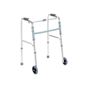 Keyi Aluminum Alloy <b>Walker</b> Foldable Lightweight Four Legged With Wheels For <b>Elderly</b> Mobility Aid - Product Image 4