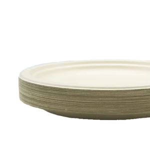 Assiettes jetables rondes en bagasse de 6 pouces de qualité supérieure, réutilisables et écologiques pour mariages, fêtes, événements de restauration et camping - Product Image 2