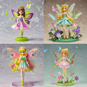 Figurine de poupée fée papillon en plastique, pour décoration de chambre de filles, cadeau d'anniversaire, emballage en une seule pièce - Product Image 2