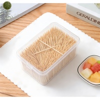 Cure-dents en bambou naturel 6,5 cm, jetables, avec emballage en sachet, boîte et bouteille, pour restaurant, hôtel et maison