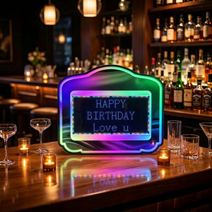Custom bar Night Club Birthday Vip Bottle Service led Message Board Acrylic Bottle Presenter with Custom logo LED Marquee Sign - Product Image 3