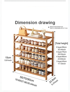 Étagère moderne en bambou pour chaussures, étagère portable et peu encombrante pour l'entrée, le <span class=keywords><strong>placard</strong></span> et le salon, design ventilé - Product Image 3