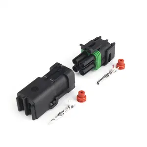 Delphi 4 vias macho fêmea à prova d'água Pa66 Weather Pack conector plug 12010974 12015797