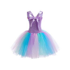 Vestito da <span class=keywords><strong>Principessa</strong></span> per Bambine con Gonna Tutu Colorata in Tulle, Costume da <span class=keywords><strong>Sirena</strong></span> Gonfio per Cosplay TV e Film - Product Image 4