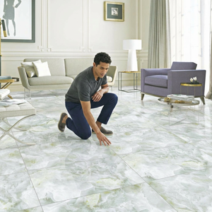Grofler Green Large 600x1200mm Glossy Fully Glazed Grey Adhesive Floor Tile For Living Room Premium Quality - Product Image 1