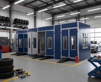 Four de peinture automobile à brûleur diesel haute température, cabine de peinture fixe avec éclairage LED et ventilateur centrifuge 220V-380V CE