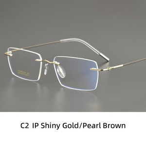 משקפי טיטניום B, משקפיים ללא מסגרת יוניסקס, תואמים לעדשות מרשם, מסגרת - Product Image 3