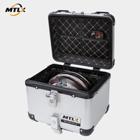 Boîte arrière de moto en aluminium 42L avec revêtement argenté personnalisé, logo OEM imprimé, personnalisation en petites séries prise en charge