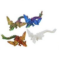 Dragon volant en verre imprimé en 3D avec ailes et articulations mobiles, modèle de jouet à thème animal pour la maternité QH3D-SJFL
