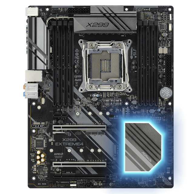 Rock LGA2066 Motherboard X299 Extreme4 X299 LGA 2066 DDR4 W-2104 W-2195 Server Motherboard