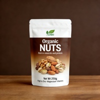 Sachet Doypack Personnalisé Imprimé pour Fruits Secs Biologiques, Refermable avec Fermeture Ziplock, Emballage Alimentaire en Plastique pour Mélange de Noix, Amandes, Noix de Grenoble 250g