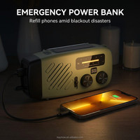 Radio d'urgence portable à manivelle, haut-parleur sans fil, radio satellite mondiale, alarme SOS, batterie externe, lampe de poche, radio DAB+