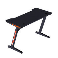 Bureau de jeu en forme de Z 47 po Bureau de jeu d'ordinateur Bureau à domicile Table de travail peu encombrante Parfait pour les hommes qui jouent et travaillent