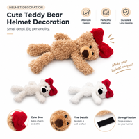 Décoration de casque en peluche détachable avec nœud, accessoires de casque de vélo et de moto pour enfants avec Velcro