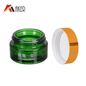 Design de mode 20ml verts semi-transparente vide crème cosmétique bocal en verre avec couleur or de luxe bouchon à vis - Product Image 2