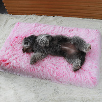 Cama para Perros y Gatos de Felpa Larga, Cuadrada, Rellena de Poliéster y Algodón, con Diseño de Dibujos Animados, para Sueño Profundo, Tipo Sofá, Nido para Mascotas 2002