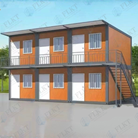 Maison conteneur FLKT en kit avec toilettes publiques et salle de douche, unité modulaire préfabriquée mobile en conteneur maritime
