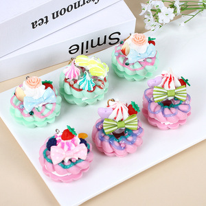 Simulated fruit and cream-filled donut models, simulated mini cakes, dessert <b>table</b> decorations, and photo props. - Product Image 1