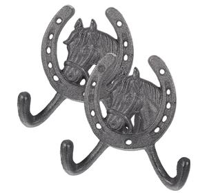 ติดผนังตะขอแขวนหัวหล่อหมวกแขวนเหล็กผนังห้องครัวแขวนเกือกม้าCoat Hooksชั้นวางกุญแจ<span class=keywords><strong>Wrought</strong></span> Sตกแต่งเสื้อผ้าตะขอ - Product Image 1