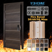 Portes coupe-feu modernes en bois Guangdong Yohome certifiées CE EN 16034, résistance au feu 30, 60, 90 minutes, portes intérieures ignifuges pour hôtels
