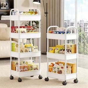 Large Plastic Trolley 3 Floors Movable <b>Storage</b> <b>Cart</b> For Kitchen Bedroom Home Organization Flexible Design Rectangle Shape - Product Image 3