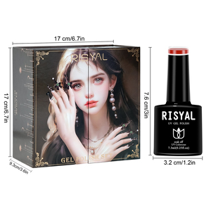Ensemble de <span class=keywords><strong>vernis</strong></span> à ongles en gel RISYAL HEMA FREE 7,3 ml, manucure complète, couleur unie rose pailletée, <span class=keywords><strong>vernis</strong></span> à ongles en gel UV LED à retirer par trempage - Product Image 6