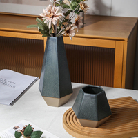 Vase en céramique géométrique, vase à fleurs moderne, vases décoratifs pour la maison, pour le salon, la chambre à coucher, le bureau