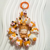 MFan Mart Mignonne Chaîne de perles peinte à l'huile DIY / Chaîne de téléphone portable / Pendentif de sac porte-clés, Article populaire pour diffusion en direct et décoration