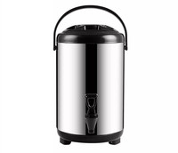 Distributeur de boissons isolées en acier inoxydable 10L de grande capacité urne à boissons chaudes et froides pour eau lait thé café et autres boissons