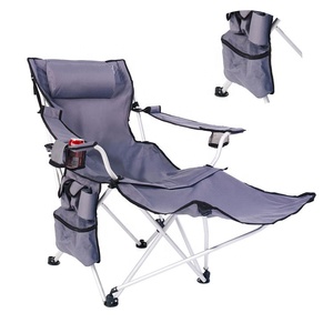 كرسي شاطئ خفيف الوزن قابل للطي للاستخدام الخارجي الشاق مع وسادة ومسند للقدمين - Product Image 3