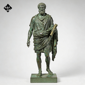 Estatua de Filósofo Romano de Bronce Fundido de Alta Calidad, Escultura Humana Clásica Europea Vintage para Estudio o Hogar de Lujo - Product Image 4
