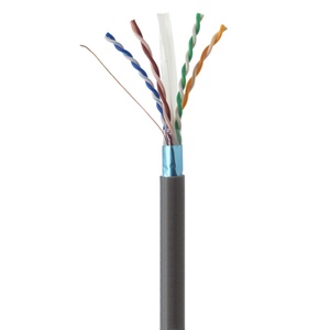 Câble réseau Ethernet LAN FTP blindé Cat6 23AWG 4 paires solides de 1000 pieds, en vrac, gris, conducteur CCA, gaine en PVC - Product Image 1