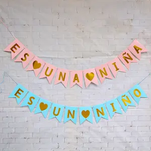 <span class=keywords><strong>NINA</strong></span> NINO español niño niña de banderas de decoración de papel de fiesta de cadena guirnaldas - Product Image 1