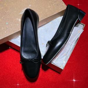 Zapatos Planos de Mujer de Primera Calidad, Diseño de Lujo, Cuero Genuino de Cordero, Casuales, Suaves y Cómodos, Tipo Bailarina - Product Image 1