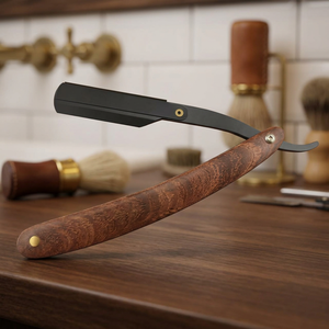 MORGANS INDUSTRIES - Navaja de Afeitar Recta de Acero Inoxidable, de Una Sola Hoja, para Afeitar Manualmente la Cara y el Cuerpo de Hombres, para Barbería y Uso en Exteriores - Product Image 1