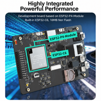 Papan Pengembangan Modul ESP32-P4 dengan ESP32-C6 Terintegrasi 16MB NOR Flash Antarmuka Wifi Ethernet Kinerja Tinggi IoT