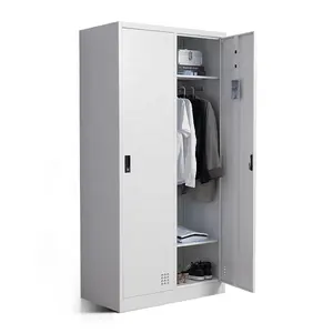 Changing Cabinet School Luggage Storage Lockers 2 Door Steel Locker Metal Wardrobe For Clothes Locker