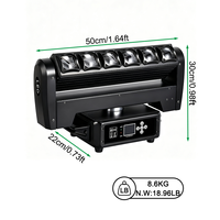 Barre lumineuse LED Igracelite Infinite XY Rotation 6x40W RGBW, 12 segments de pixels, effets stroboscopiques et faisceau pour événements scéniques