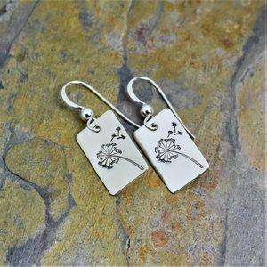 Vintage Rectangle Dandelion <b>Hook</b> <b>Earrings</b> for Women Simple Daily Wear Ear Accessories - Product Image 4