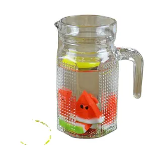 Jarra mediana con cubierta de plástico 0.5L Jarra de agua de vidrio jugo cerveza Mocha JAR Cristalería Latte pot