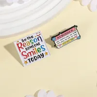 Broche émaillée avec citations inspirantes : « Souviens-toi que tu as de la valeur, tu es aimé(e), c'est okay si tu ne vas pas bien », bijoux pour sac à dos et revers